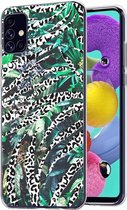 iMoshion Design voor de Samsung Galaxy A51 hoesje - Jungle - Wit / Zwart / Groen