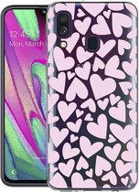 iMoshion Design voor de Samsung Galaxy A40 hoesje - Hartjes - Roze