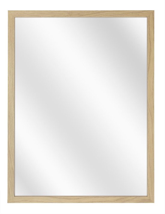 Miroir avec cadre en bois plat - Chêne naturel - 30x40 cm | bol.com