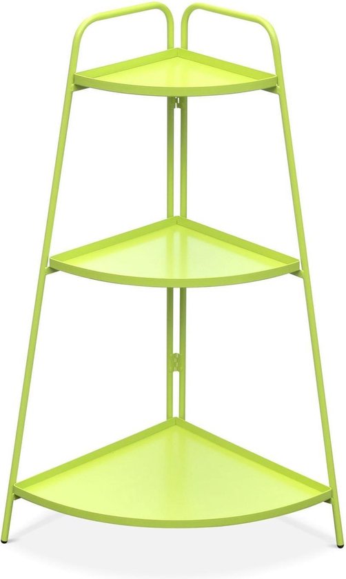 Étagère d'angle Alicia vert anis, meuble de rangement pour intérieur et  extérieur, 3... | bol.com