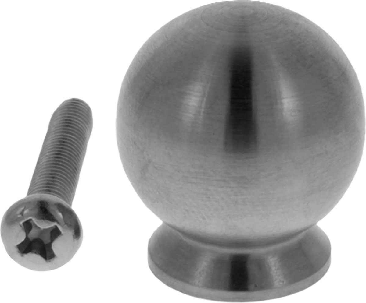 Starx Knop bolrond - achterplaat - diameter - 20mm - RVS
