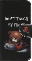 ADEL Kunstleren Book Case Pasjes Hoesje Geschikt voor Samsung Galaxy A70(s) - Don't Touch My Phone Beren