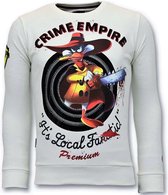 Luxe Heren Sweater - Crime Empire - Wit