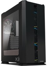 Zalman X3 BLACK, ATX Mid Tower PC Case / Addressable 4 X 120mm RGB LED Fans / & Fan controller SYNC with M/B / - Addressable 2 X RGB LED Bars on Top / - Tempered Glass on the left side
