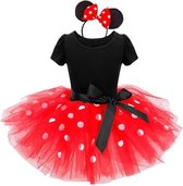 Minnie Mouse robe rouge blanc dot filles princesse robe taille 110-116 (120) + bandeau fantaisie robe