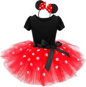 Minnie Mouse robe rouge blanc dot filles princesse robe taille 98-104 (110) + bandeau fantaisie robe