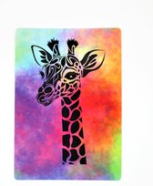 sticker Giraffe Regenboog cadeaustickers muursticker 2 stuks