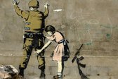 BANKSY Girl Frisking Soldier Canvas Print