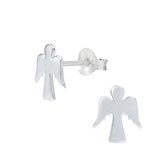 Joy|S - Zilveren engel oorbellen 8 x 10 mm