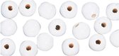 Perles de passe-temps blanches en bois 6mm - 230 pièces - Fabrication de bijoux bricolage - Perles de perles matériel de passe-temps