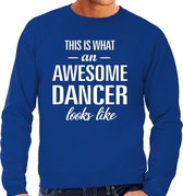 Awesome dancer / danser cadeau sweater blauw heren L