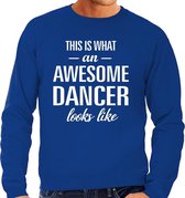 Awesome dancer / danser cadeau sweater blauw heren 2XL