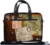 Laptoptas 17,3 / schoudertas antieke kaarten - Sleevy - laptoptas - schooltas