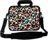 Sleevy 17.3 laptoptas gekleurde panterprint