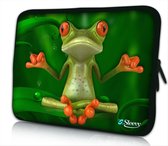 Sleevy 14 laptophoes mediterende kikker - laptop sleeve - laptopcover - Sleevy Collectie 250+ designs