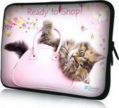 Sleevy 15,6 inch laptophoes poesje Ready to shop - laptop sleeve - laptopcover - Sleevy Collectie 250+ designs