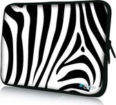 Sleevy 17,3 inch laptophoes zebra design - laptop sleeve - laptopcover - Sleevy Collectie 250+ designs