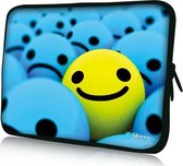 Sleevy 13,3 inch laptophoes gele smiley - laptop sleeve - laptopcover - Sleevy Collectie 250+ designs