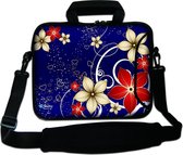 Sleevy 15.6 laptoptas rode/beige bloemen