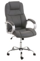 Bureaustoel - Ergonomische bureaustoel - Armleuning - In hoogte verstelbaar - Kunstleer - Grijs - 66x70x122 cm