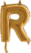Grabo balloon - Folieballon - letter R - goud - 35cm