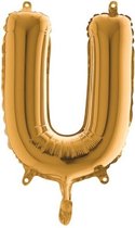 Grabo balloon - Folieballon - letter U - goud - 35cm