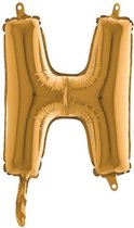 Grabo balloon - Folieballon - Letter H - Goud - 35cm