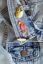 The Zoo Kledingpin Ocean 3 X 1,8 Cm Aluminium Rood/blauw 3-delig