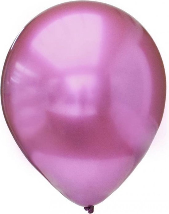Ballon Platinum roze chroom 28 cm 12 stuks