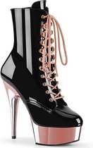 Pleaser Enkellaars -44 Shoes- DELIGHT-1020 US 13 Zwart/Roze