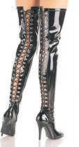 Pleaser Overknee Laarzen -45 Shoes- SEDUCE-3053 Paaldans schoenen Zwart