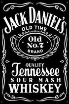 Metalen Bord Jack Daniels Old 7 Black 20x30cm