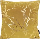 Velvet Marble Yellow Kussenhoes | Velours - Polyester | 45 x 45 cm | Geel - Goud