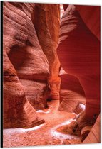 Dibond –Oranje Grote Rotsen– 80x120cm Foto op Aluminium (Wanddecoratie van metaal)