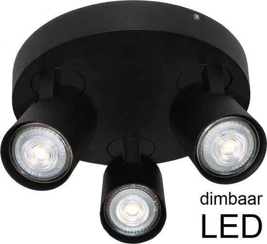 Artdelight - Plafondlamp Vivaro 3L Rond - Zwart - 3x LED 4,9W 2700K - IP20  - Dimbaar >... | bol.com
