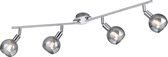 LED Plafondspot - Trion Brista - E14 Fitting - 4-lichts - Rond - Glans Chroom - Aluminium - BES LED