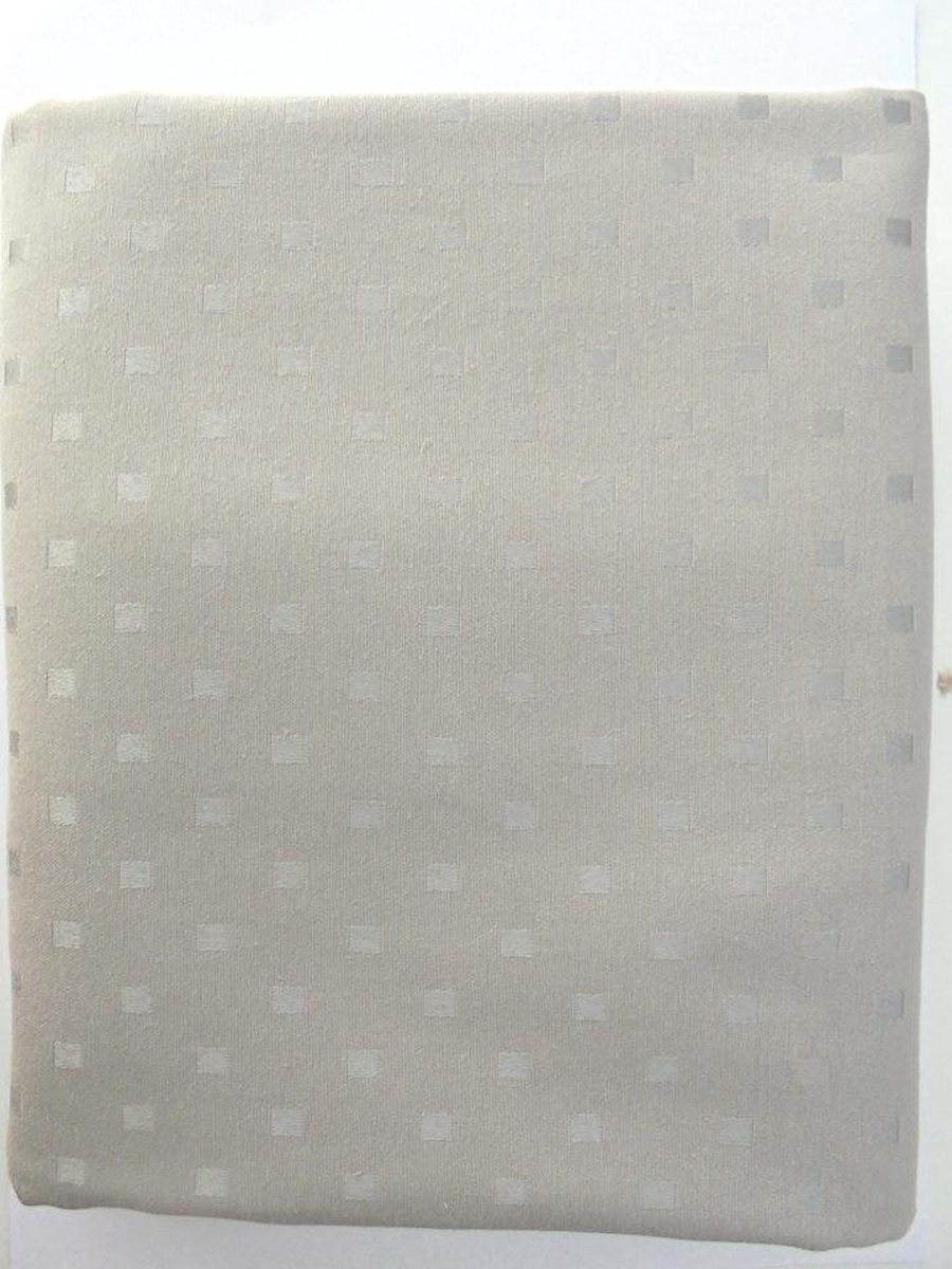 Zencon - Katoenen tafellaken met Teflon - 150 x 200 cm - Lichtgrijs met vierkant