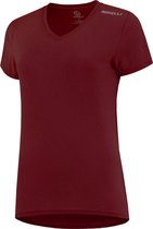 Rogelli Promo Sportshirt - Korte Mouwen - Dames - Bordeaux - Maat L