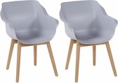 Hartman Sophie Teak Tuinstoel Armleuning - Set Van 2 - Lichtgrijs NU Met Gratis Zitkussens Twv. € 25,00