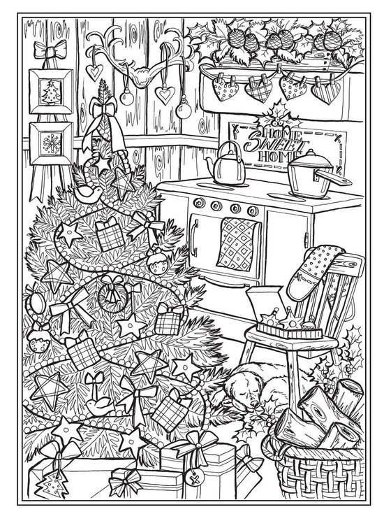 Creative Haven Country Christmas Coloring Book, Teresa Goodridge