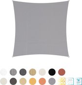 Vierkante luifel van Lumaland incl. spankoorden|polyester met dubbele pu-laag | Vierkant 3 x 3 m| 160 g/m² - lichtgrijs