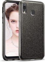 Samsung Galaxy A20S Hoesje Glitters Siliconen TPU Case zwart - BlingBling Cover