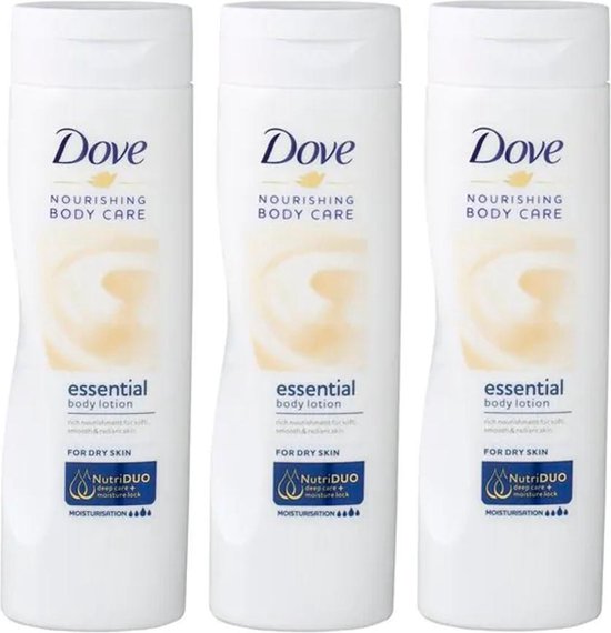 Dove Body lotion Essential Droge huid - 3 x 250 ml | bol