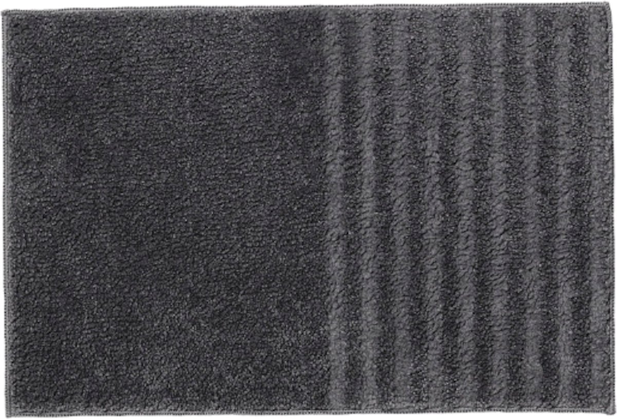 Lucy's Living Luxe Badmat VINI Grey Gerecycled – 40 x 60 cm – grijs - katoen - polyester - badkamer mat - badmatten - badtextiel - wonen – accessoires - exclusief