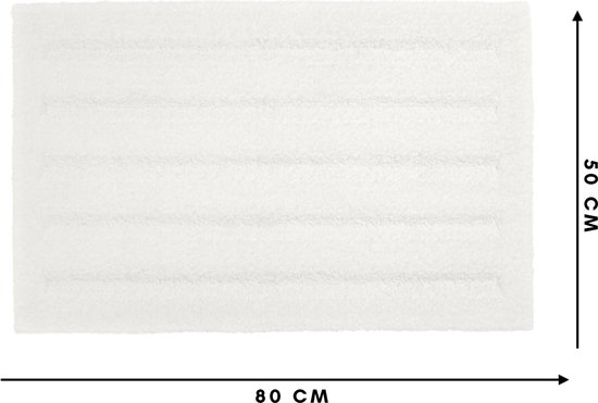 Tapis de Badmat de Luxe Lucy's Living TEMPO White Recyclé - 50 x 80 cm - blanc - coton - polyester - tapis de salle de bain - tapis de bain - textiles de salle de bain - living - accessoires - exclusivité