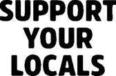 SUPPORT YOUR LOCALS handstempel met zwart inktkussen