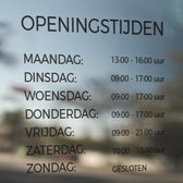 Openingstijden sticker 40 x 40 cm | Raamstickers | Winkel deur | Decoratie | Winkel decoratie