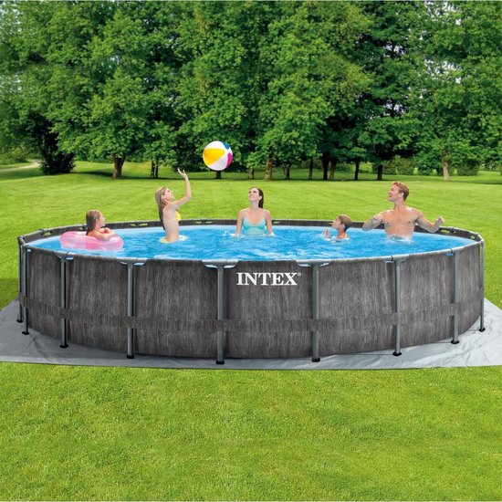 krijgen Dag tempo Intex Baltik Frame Pool - Houtlook zwembad - 549x122 cm - met pomp en  accessoires | bol.com