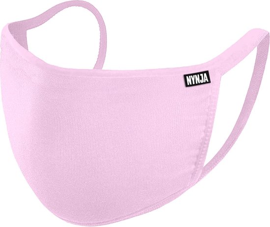 NYNJA Comfort Face Mask Pink MEDIUM (FEMME - Masque buccal - Masque buccal - Réutilisable et lavable - 100% coton à l'intérieur et Poly coton à l'extérieur - Triple couche