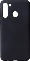 Samsung Galaxy A21 Hoes TPU Siliconen Case Cover Zwart Pearlycase